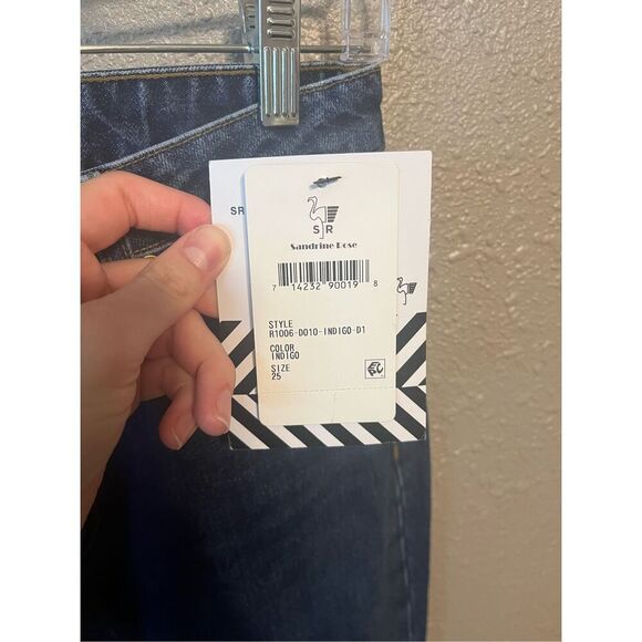 Free People X Sandrine Rose Straight Leg Blue Jeans Size 25 - Picture 3 of 6